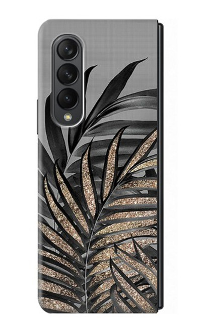 W3692 Gray Black Palm Leaves Hard Case For Samsung Galaxy Z Fold 3 5G