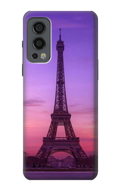 W3447 Eiffel Paris Sunset Funda Carcasa Case y Caso Del Tirón Funda para OnePlus Nord 2 5G