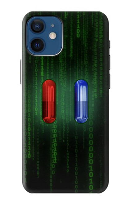 W3816 Red Pill Blue Pill Capsule Funda Carcasa Case y Caso Del Tirón Funda para iPhone 12 mini