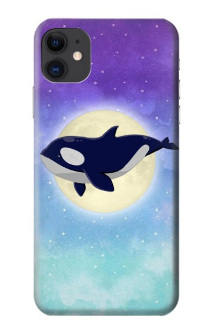 W3807 Killer Whale Orca Moon Pastel Fantasy Funda Carcasa Case y Caso Del Tirón Funda para iPhone 11