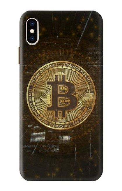 W3798 Cryptocurrency Bitcoin Funda Carcasa Case y Caso Del Tirón Funda para iPhone XS Max