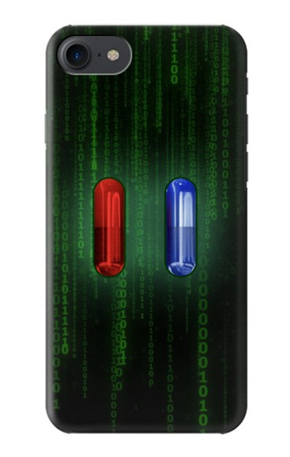 W3816 Red Pill Blue Pill Capsule Funda Carcasa Case y Caso Del Tirón Funda para iPhone 7, iPhone 8, iPhone SE (2020) (2022)
