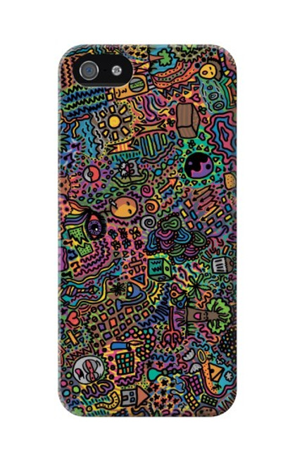 W3815 Psychedelic Art Funda Carcasa Case y Caso Del Tirón Funda para iPhone 5 5S SE