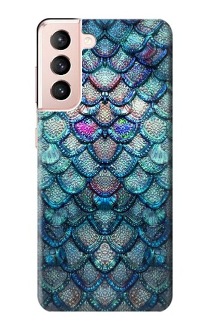 W3809 Mermaid Fish Scale Funda Carcasa Case y Caso Del Tirón Funda para Samsung Galaxy S21 5G