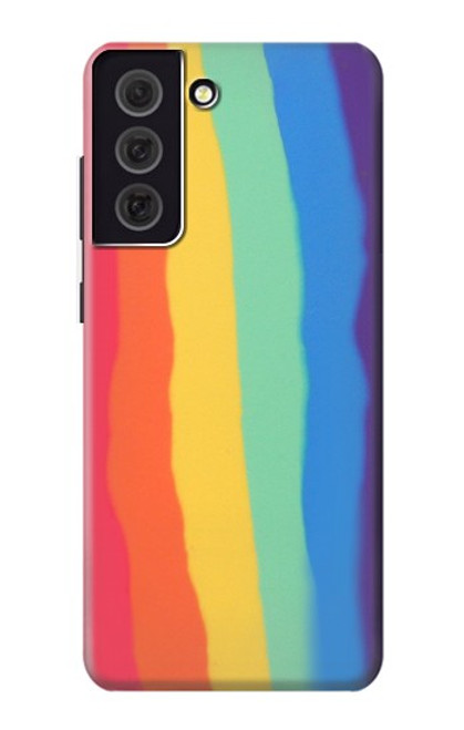 W3799 Cute Vertical Watercolor Rainbow Funda Carcasa Case y Caso Del Tirón Funda para Samsung Galaxy S21 FE 5G