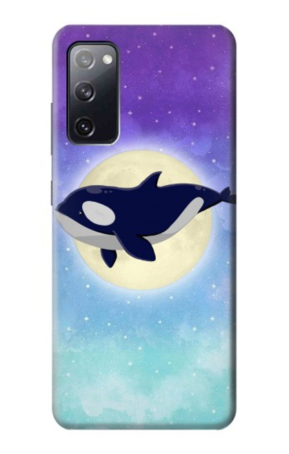 W3807 Killer Whale Orca Moon Pastel Fantasy Funda Carcasa Case y Caso Del Tirón Funda para Samsung Galaxy S20 FE