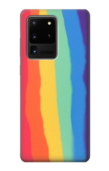 W3799 Cute Vertical Watercolor Rainbow Funda Carcasa Case y Caso Del Tirón Funda para Samsung Galaxy S20 Ultra