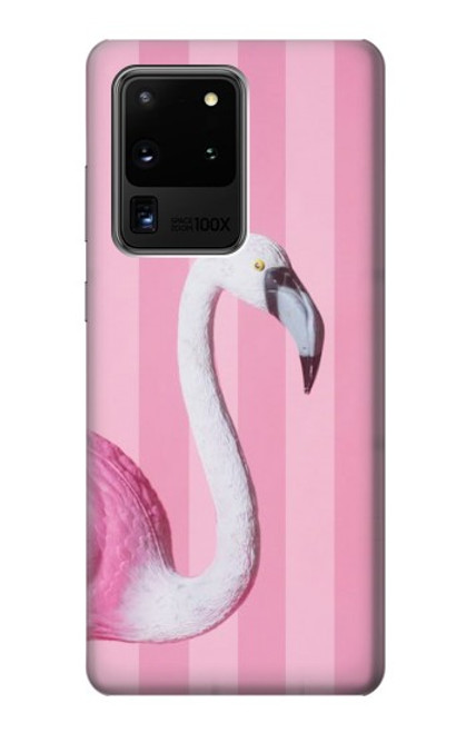 W3805 Flamingo Pink Pastel Funda Carcasa Case y Caso Del Tirón Funda para Samsung Galaxy S20 Ultra