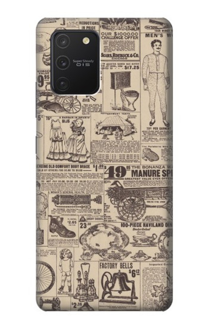 W3819 Retro Vintage Paper Funda Carcasa Case y Caso Del Tirón Funda para Samsung Galaxy S10 Lite