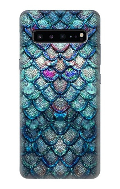 W3809 Mermaid Fish Scale Funda Carcasa Case y Caso Del Tirón Funda para Samsung Galaxy S10 5G