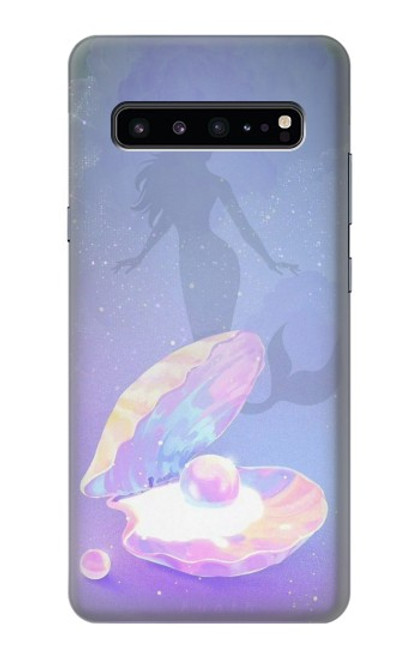 W3823 Beauty Pearl Mermaid Funda Carcasa Case y Caso Del Tirón Funda para Samsung Galaxy S10 5G