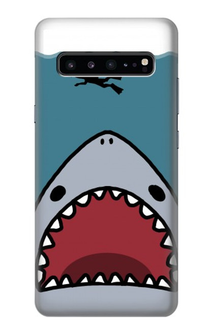 W3825 Cartoon Shark Sea Diving Funda Carcasa Case y Caso Del Tirón Funda para Samsung Galaxy S10 5G