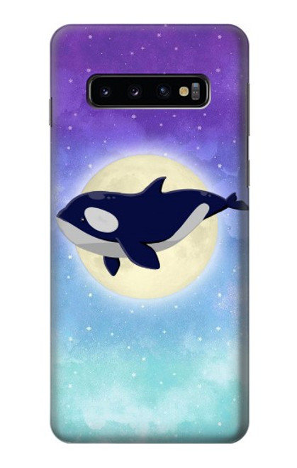 W3807 Killer Whale Orca Moon Pastel Fantasy Funda Carcasa Case y Caso Del Tirón Funda para Samsung Galaxy S10