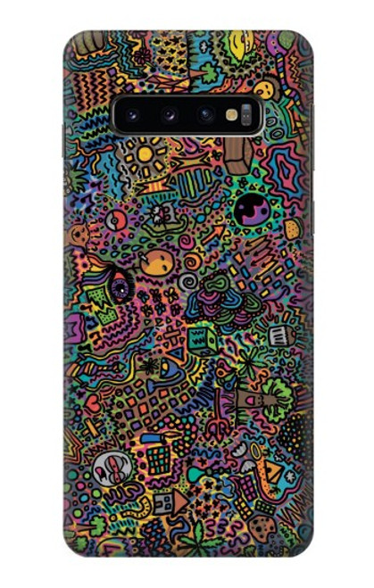 W3815 Psychedelic Art Funda Carcasa Case y Caso Del Tirón Funda para Samsung Galaxy S10