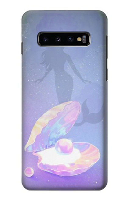 W3823 Beauty Pearl Mermaid Funda Carcasa Case y Caso Del Tirón Funda para Samsung Galaxy S10