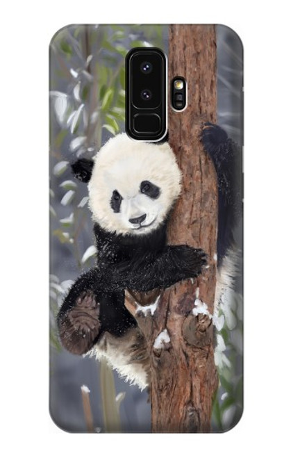 W3793 Cute Baby Panda Snow Painting Funda Carcasa Case y Caso Del Tirón Funda para Samsung Galaxy S9 Plus