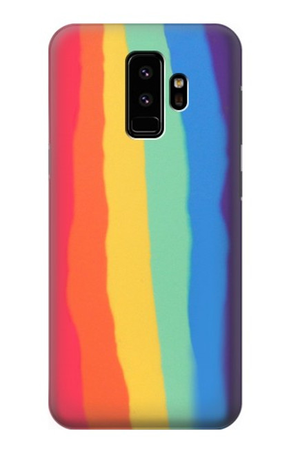 W3799 Cute Vertical Watercolor Rainbow Funda Carcasa Case y Caso Del Tirón Funda para Samsung Galaxy S9