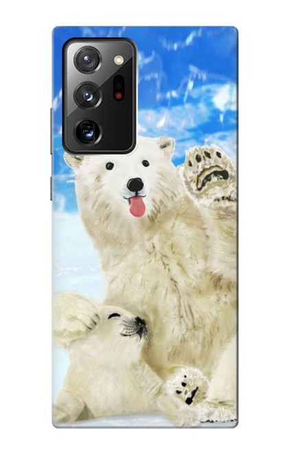 W3794 Arctic Polar Bear in Love with Seal Paint Funda Carcasa Case y Caso Del Tirón Funda para Samsung Galaxy Note 20 Ultra, Ultra 5G