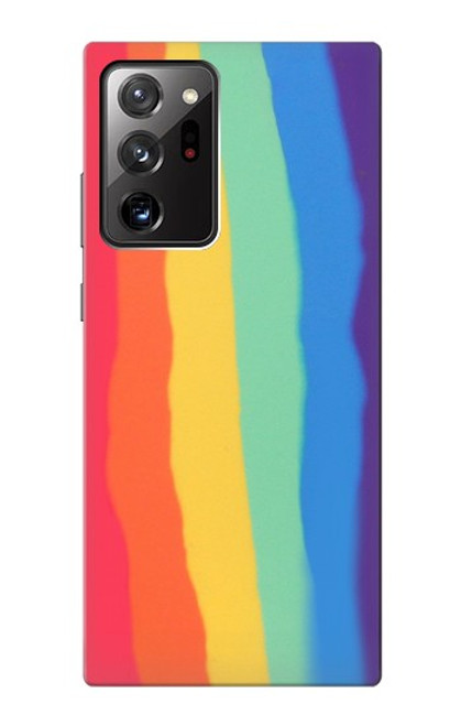 W3799 Cute Vertical Watercolor Rainbow Funda Carcasa Case y Caso Del Tirón Funda para Samsung Galaxy Note 20 Ultra, Ultra 5G