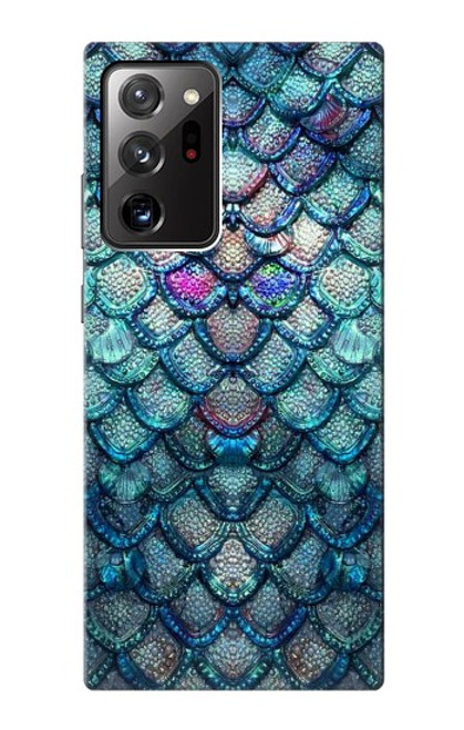 W3809 Mermaid Fish Scale Funda Carcasa Case y Caso Del Tirón Funda para Samsung Galaxy Note 20 Ultra, Ultra 5G