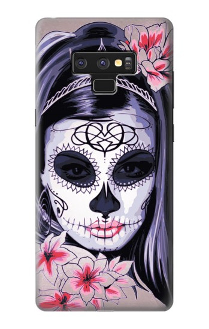 W3821 Sugar Skull Steam Punk Girl Gothic Funda Carcasa Case y Caso Del Tirón Funda para Note 9 Samsung Galaxy Note9