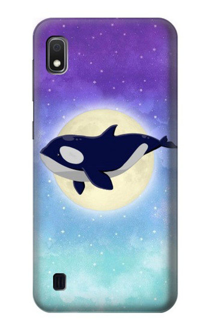 W3807 Killer Whale Orca Moon Pastel Fantasy Funda Carcasa Case y Caso Del Tirón Funda para Samsung Galaxy A10