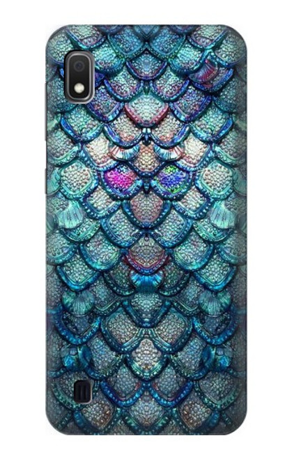 W3809 Mermaid Fish Scale Funda Carcasa Case y Caso Del Tirón Funda para Samsung Galaxy A10