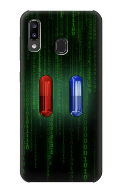 W3816 Red Pill Blue Pill Capsule Funda Carcasa Case y Caso Del Tirón Funda para Samsung Galaxy A20, Galaxy A30