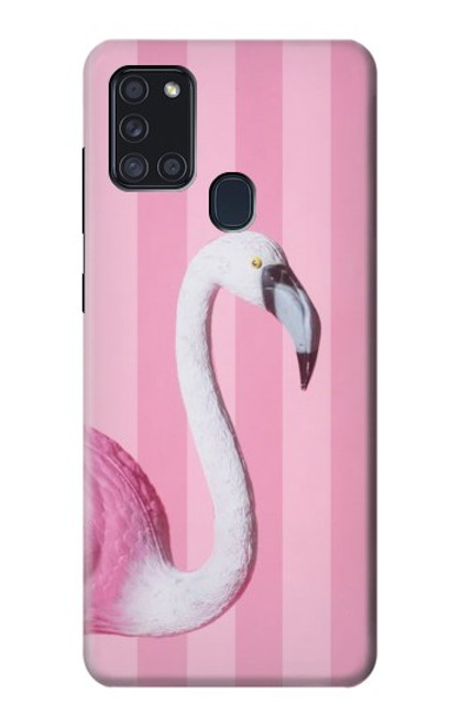W3805 Flamingo Pink Pastel Funda Carcasa Case y Caso Del Tirón Funda para Samsung Galaxy A21s