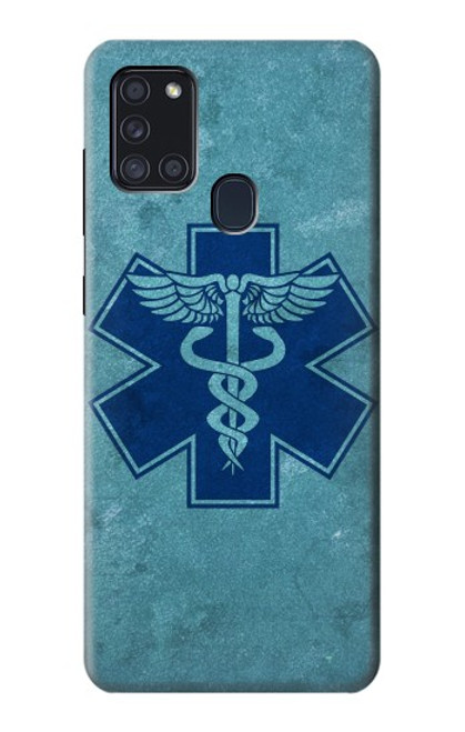 W3824 Caduceus Medical Symbol Funda Carcasa Case y Caso Del Tirón Funda para Samsung Galaxy A21s