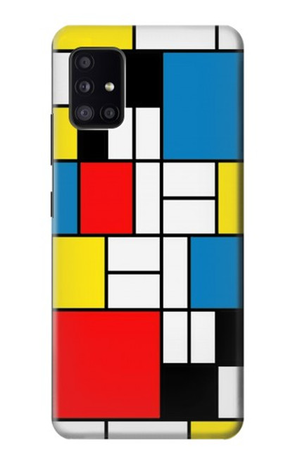 W3814 Piet Mondrian Line Art Composition Funda Carcasa Case y Caso Del Tirón Funda para Samsung Galaxy A41