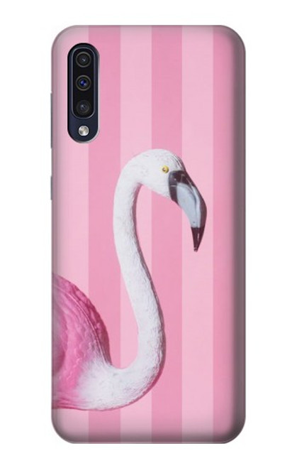 W3805 Flamingo Pink Pastel Funda Carcasa Case y Caso Del Tirón Funda para Samsung Galaxy A50