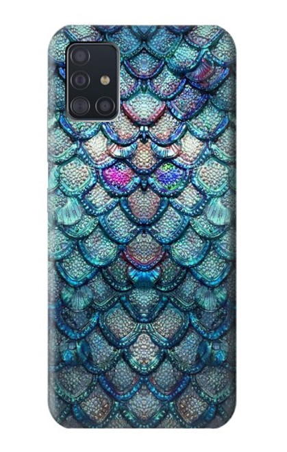 W3809 Mermaid Fish Scale Funda Carcasa Case y Caso Del Tirón Funda para Samsung Galaxy A51 5G