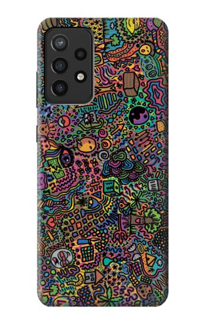 W3815 Psychedelic Art Funda Carcasa Case y Caso Del Tirón Funda para Samsung Galaxy A72, Galaxy A72 5G