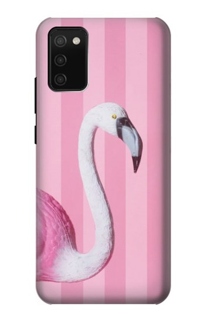 W3805 Flamingo Pink Pastel Funda Carcasa Case y Caso Del Tirón Funda para Samsung Galaxy A02s, Galaxy M02s