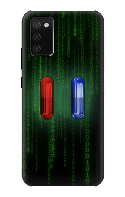 W3816 Red Pill Blue Pill Capsule Funda Carcasa Case y Caso Del Tirón Funda para Samsung Galaxy A02s, Galaxy M02s