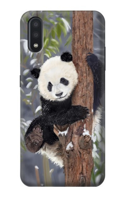 W3793 Cute Baby Panda Snow Painting Funda Carcasa Case y Caso Del Tirón Funda para Samsung Galaxy A01