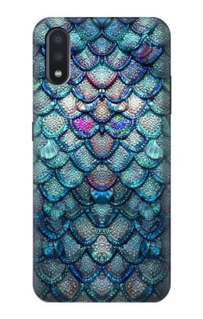 W3809 Mermaid Fish Scale Funda Carcasa Case y Caso Del Tirón Funda para Samsung Galaxy A01