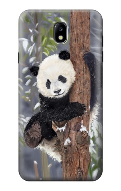 W3793 Cute Baby Panda Snow Painting Funda Carcasa Case y Caso Del Tirón Funda para Samsung Galaxy J7 (2018), J7 Aero, J7 Top, J7 Aura, J7 Crown, J7 Refine, J7 Eon, J7 V 2nd Gen, J7 Star