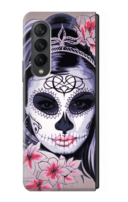 W3821 Sugar Skull Steam Punk Girl Gothic Funda Carcasa Case y Caso Del Tirón Funda para Samsung Galaxy Z Fold 3 5G