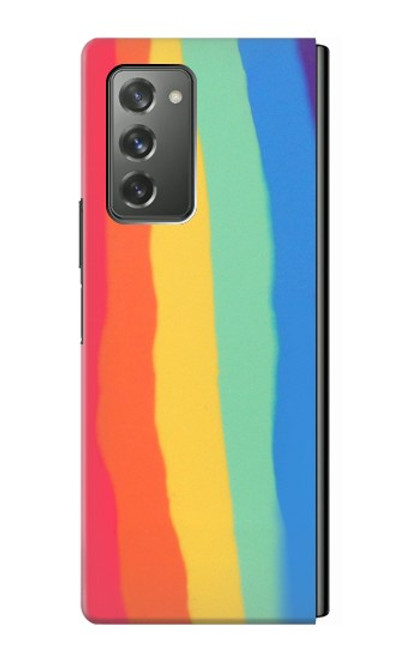 W3799 Cute Vertical Watercolor Rainbow Funda Carcasa Case y Caso Del Tirón Funda para Samsung Galaxy Z Fold2 5G