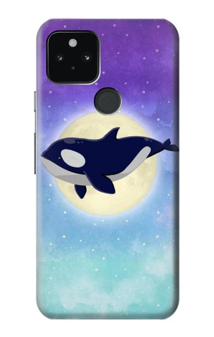 W3807 Killer Whale Orca Moon Pastel Fantasy Funda Carcasa Case y Caso Del Tirón Funda para Google Pixel 5