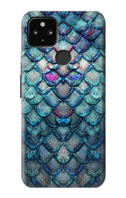 W3809 Mermaid Fish Scale Funda Carcasa Case y Caso Del Tirón Funda para Google Pixel 4a 5G