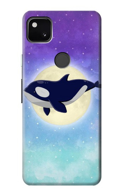W3807 Killer Whale Orca Moon Pastel Fantasy Funda Carcasa Case y Caso Del Tirón Funda para Google Pixel 4a