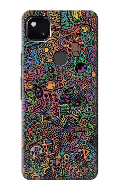 W3815 Psychedelic Art Funda Carcasa Case y Caso Del Tirón Funda para Google Pixel 4a