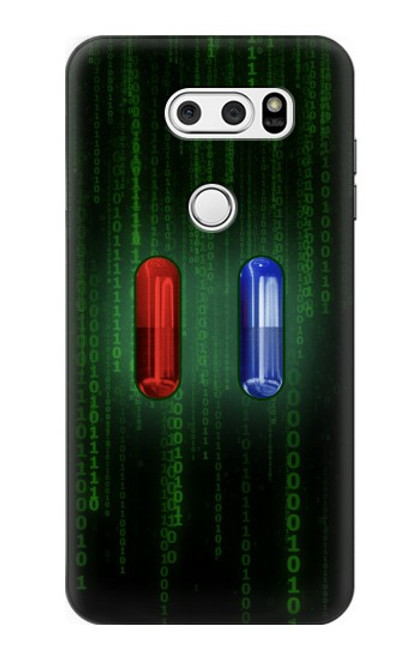 W3816 Red Pill Blue Pill Capsule Funda Carcasa Case y Caso Del Tirón Funda para LG V30, LG V30 Plus, LG V30S ThinQ, LG V35, LG V35 ThinQ