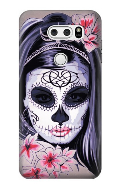 W3821 Sugar Skull Steam Punk Girl Gothic Funda Carcasa Case y Caso Del Tirón Funda para LG V30, LG V30 Plus, LG V30S ThinQ, LG V35, LG V35 ThinQ