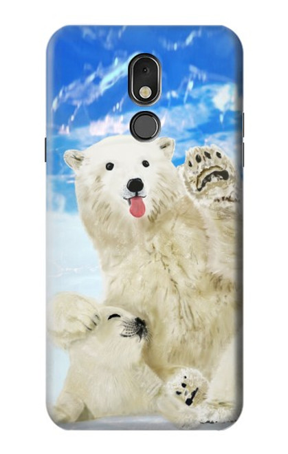 W3794 Arctic Polar Bear in Love with Seal Paint Funda Carcasa Case y Caso Del Tirón Funda para LG Stylo 5