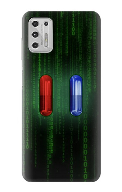 W3816 Red Pill Blue Pill Capsule Funda Carcasa Case y Caso Del Tirón Funda para Motorola Moto G Stylus (2021)