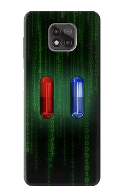 W3816 Red Pill Blue Pill Capsule Funda Carcasa Case y Caso Del Tirón Funda para Motorola Moto G Power (2021)